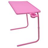 Portable Foldable TV Tray Table - Laptop, Eating, Drawing Stand - Adjustable Tray w/ Sliding Adjustable Cup Holder