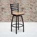 Ladder Back Swivel Metal Barstool - 16.5"W x 20.5"D x 44.5"H