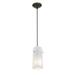 Access Lighting Glass'n Glass Cylinder 1-light Oil-Rubbed Bronze Cord Pendant with Clear-Opal Glass