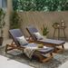 Maki Outdoor Acacia Wood Chaise Lounge Set (Set of 2) by Christopher Knight Home