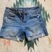 American Eagle Outfitters Shorts | Guc American Eagle Midi Denim Distressed Shorts | Color: Blue | Size: 2