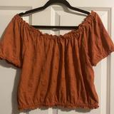 American Eagle Outfitters Tops | American Eagle Orange Off The Shoulder Top | Color: Orange/Red | Size: M