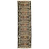 "Liora Manne Marina Tribal Stripe Indoor/Outdoor Rug Black 23""x7'6"" - Trans Ocean MNAR8805748"