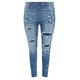 Yours for Good Washed Blue Rip & Repair Jenny Jeggings - Women's