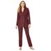 Plus Size Women's Double-Breasted Pantsuit by Jessica London in Rich Burgundy Classic Grid (Size 16 W) Set