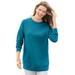 Plus Size Women's Fleece Sweatshirt by Woman Within in Deep Teal (Size L)