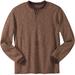 Men's Big & Tall Waffle-Knit Thermal Henley Tee by KingSize in Heather Brown (Size XL) Long Underwear Top