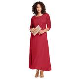 Plus Size Women's Lace Popover Dress by Roaman's in Classic Red (Size 32 W) Formal Evening