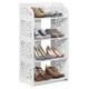 Greensen Shoe Rack White Small Shoe Storage 4 Tier Small Bookcases for Small Spaces Slim Shoe Storage Cabinet Bookshelf Storage Shelf Shoe Cupboards for Hallways, Bathroom, Living Room