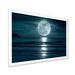 East Urban Home Super Moon over the Sea I - Photograph on Canvas Metal in Blue/White | 16 H x 32 W x 1 D in | Wayfair