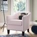 Club Chair - Ebern Designs Giles Upholstered Club Chair w/ Nail Trim Polyester in Pink | 31 H x 28 W x 33 D in | Wayfair