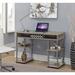 Zipcode Design™ Edwin No Tools Writing Desk w/ Shelves Wood/Metal in Gray/Brown | 30 H x 47.25 W x 15.75 D in | Wayfair
