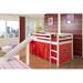 Harriet Bee Ogden Twin Solid Wood Platform Loft Bed Wood in Red/White | 43.25 H x 74.75 W x 43 D in | Wayfair 9CA6B51113FF4B19AE9017297204544F