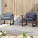 Ivy Bronx Withernsea Patio Chair w/ Cushions Metal in Gray | 25.5 H x 26.15 W x 27.25 D in | Wayfair CF073E9A81314017988F0C1159617FE4