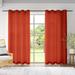 Red Barrel Studio® Breanna Solid Color Semi-Sheer Indoor/Outdoor Grommet Curtain Panels Polyester in Orange/Brown | 108 H in | Wayfair