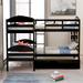 Cowlic Twin over Twin L-Shaped Bunk Beds w/ Trundle by Harriet Bee Wood in Gray, Size 80.0 W x 119.0 D in | Wayfair