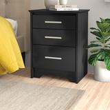 Latitude Run® Oleanna 3 - Drawer Nightstand Wood in Black | 27 H x 20.5 W x 15.75 D in | Wayfair 07C9B2DE5E354416AA2330577979D614