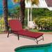 Ebern Designs Swenson Chaise Lounge - Outdoor Patio Recliner Chair, Comfortable Patio Lounge Chair Metal in Red | 45 H x 26 W x 82 D in | Wayfair