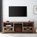 Gracie Oaks Tansey 70" Media Console for TVs up to 80" w/ Electric Fireplace Included Wood/Glass/Metal in Brown/Gray | 25 H in | Wayfair