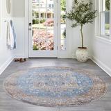 Blue/Navy 94 x 0.31 in Area Rug - Langley Street® Windmere Oriental Medallion Area Rug in Rust/Brick/Navy Polyester | 94 W x 0.31 D in | Wayfair