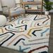 White 63 x 1.18 in Area Rug - Wrought Studio™ Mcenroe Abstract Rainbow Colored Shag Area Rug Polypropylene | 63 W x 1.18 D in | Wayfair