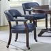 Lark Manor™ Alandria Solid Wood Arm Chair Faux Leather/Wood/Upholstered in Blue | 31 H x 25 W x 25 D in | Wayfair 4254E9E02A394EA196A7AEAD73C0DC32