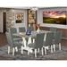 Winston Porter Aimee-Lee 9-Pc Dinette Room Set - 8 Kitchen Parson Chairs & 1 Modern Rectangular Cement Kitchen Table Top w/ High Chair Back | Wayfair