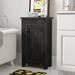 August Grove® Vernita Solid Wood 1 - Door Accent Cabinet Wood in Black | 34.75 H x 20 W x 12.5 D in | Wayfair AGTG2964 42621361