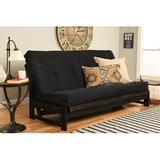 The Twillery Co.® Stratford Full Size 76" Wide Futon Frame & Mattress Wood/Solid Wood in Black/Brown | 37 H x 76 W x 31 D in | Wayfair