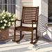 Red Barrel Studio® Outdoor Raiah Rocking Solid Wood Chair in Brown | 44.25 H x 34.3 W x 23.25 D in | Wayfair D02DD30887EB4EE7A2CFAD545C62EA7B