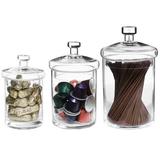 Latitude Run® 3-Piece Apothecary Kitchen Canister Set Glass | 9.45 H x 5.7 W x 5.7 D in | Wayfair 53A6A57CB87D4F8486F586544E3CF160