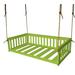 Rosecliff Heights Carol Mission Hanging Daybed Wood in Green | 21 H x 43 W x 79 D in | Wayfair CEC974E50302440F9D3993439F9234C0