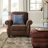 Three Posts™ Kettering 38.75" Wide Faux Leather Manual Club Recliner Faux Leather in Brown | 41.5 H x 38.75 W x 40.94 D in | Wayfair