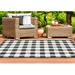 Black/White 21 x 0.12 in Area Rug - The Twillery Co.® Crawfordville Plaid Indoor/Outdoor Area Rug in Black/Ivory, | 21 W x 0.12 D in | Wayfair