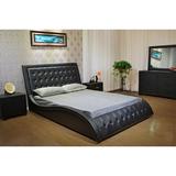 Orren Ellis Mangonia Platform Bed Upholstered/Faux leather in Black | 44.9 H x 44.9 W x 67.7 D in | Wayfair B1136-2EKBK