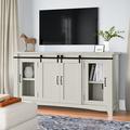 Rosalind Wheeler Kinsella Solid Wood TV Stand Wood in White | 35 H in | Wayfair 7B67CE1B97E24907B2289EE4419DD295