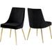 Everly Quinn Ellenberger Velvet Dining Chair Upholstered/Velvet in Black/Yellow | 33.5 H x 19.5 W x 21.5 D in | Wayfair