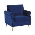 Fauteuil en velours bleu cobalt