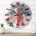 Designart 'Pine Tree Branches Red Glass Vase' Farmhouse wall clock