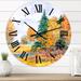 Designart 'Autumnal Forest By The Lake Side V' Lake House wall clock