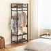 Industrial Entryway Hall Tree with Shoe shelves and Coat Hooks,Small Clothing Rack