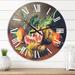 Designart 'Vintage Still Life of Orange Fruits' Traditional wall clock