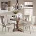 Eleanor Oak Round Solid Wood Table and Panel Back Chairs 5-piece Dining Set by iNSPIRE Q Classic