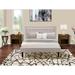 Platform Bed Set with 1 Queen Wood Bed Frame and Mid Century Modern Nightstands - Mist Beige Linen Fabric(Pieces Option)