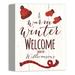 Designs Direct Creative Group Warm Welcome - Unframed Textual Art Print on Canvas Canvas, Wood in Brown/Red | 14 H x 11 W x 1.25 D in | Wayfair