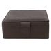 Piel Leather Jewelry Box Faux Leather/Leather in Brown | 2.5 H x 6 W x 6 D in | Wayfair 2351-CHC