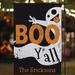 The Holiday Aisle® Earl's Boo Y'all Personalized Polyester 18 x 12 in. Garden Flag in Black/Brown | 17.5 H x 12 W in | Wayfair