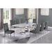 Willa Arlo™ Interiors Bernadette 8 - Person Dining Set Wood/Upholstered/Metal in Brown/Gray/White | Wayfair 8BB70861AE8F4B9AA1114F3B85EE07B9