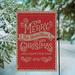 The Holiday Aisle® Duro Merry Christmas & a Happy New Year Personalized Burlap 18 x 12 in. Garden Flag in Red | 17.5 H x 12 W in | Wayfair