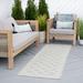 Gray/White 31 x 0.09 in Indoor/Outdoor Area Rug - Three Posts™ Dewsbury Geometric Flatweave Gray Indoor/Outdoor Area Rug Metal | Wayfair